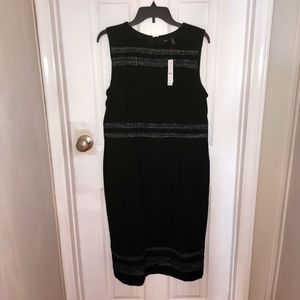 White House black market tweed-inset sheath dress